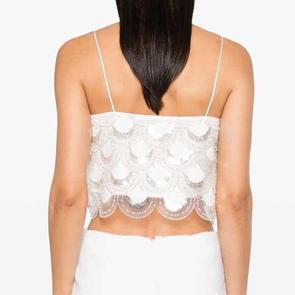 Rotate Birger Christensen Sequined Cropped Top – Size 36 (EU) - Picture 10 of 12